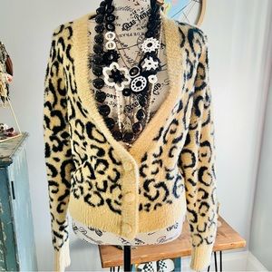 NWT For Love & Lemons Leopard Print Cardigan Size XS